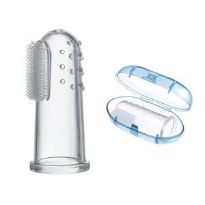 Silicone Baby Finger Toothbrush – Soft, BPA-Free, Sky Blue, Pack of 1