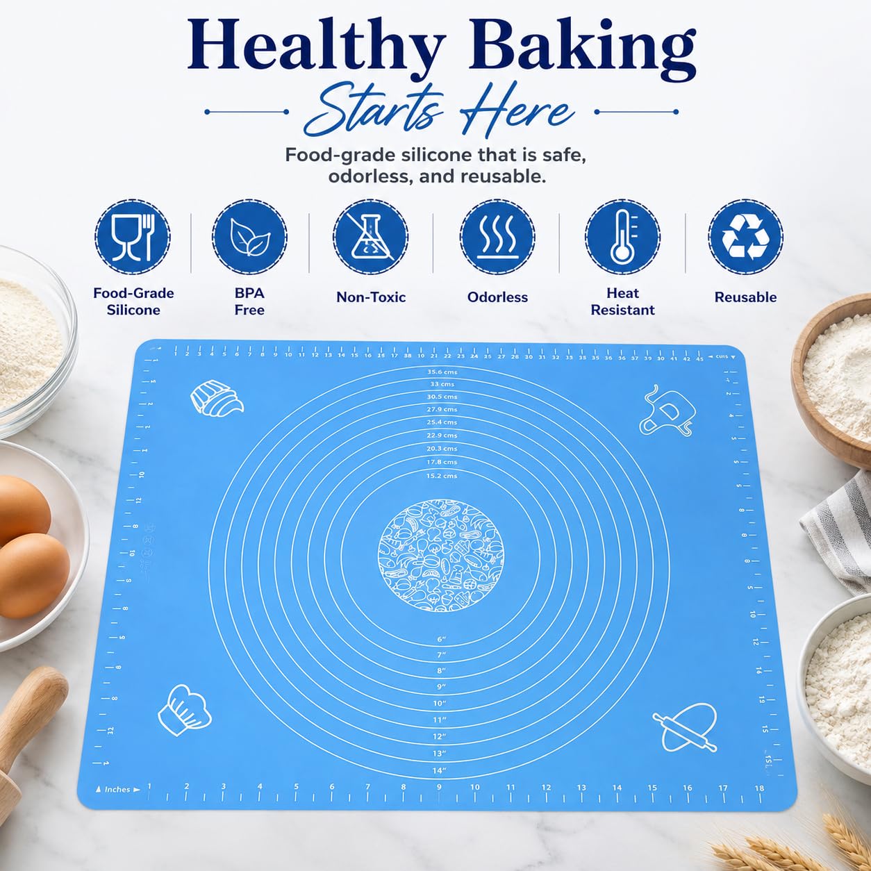 Ami Silicone Baking & Roti Mat – Non-Stick Food Grade