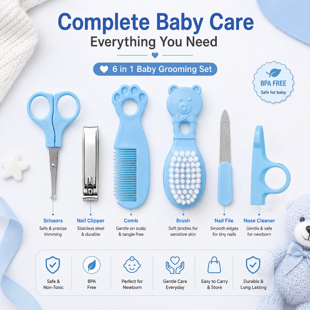 imasafe Baby Love 6-in-1 Baby Grooming Kit-2