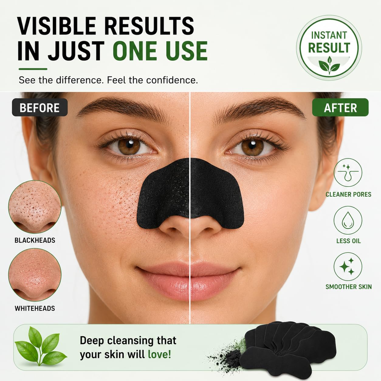 Bamboo Charcoal Nose Strips for Blackhead Removal