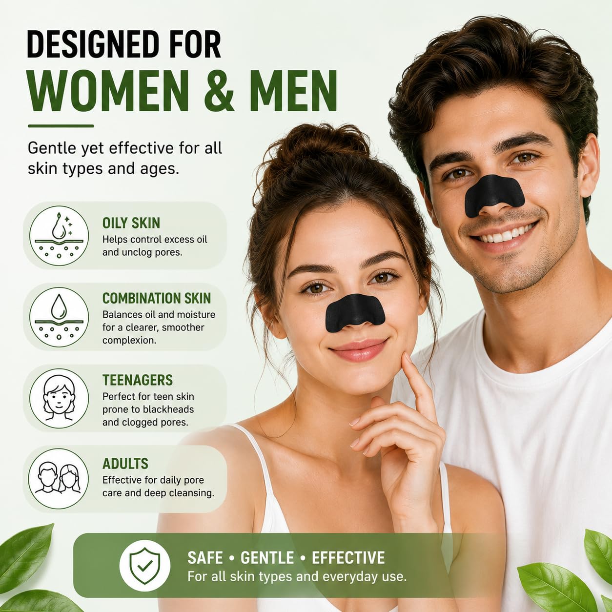 Bamboo Charcoal Nose Strips for Blackhead Removal
